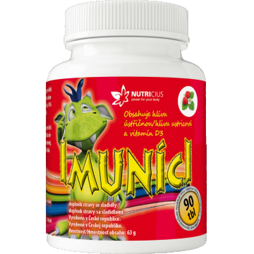 Nutricius IMUNICI Ciupercă de stridii cu vitamina D3 pentru copii cu aromă de căpșuni 90 comprimate