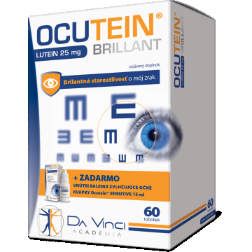 Ocutein BRILLANT Luteină 25 mg - DA VINCI 60 capsule + picături pentru ochi Sensitive 15 ml gratuit