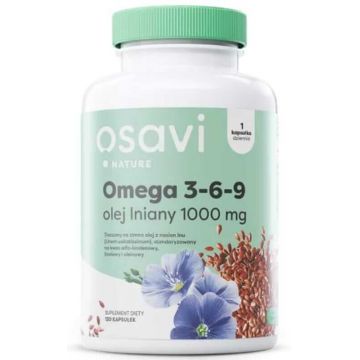Osavi Omega 3-6-9 Ulei de semințe de in 1000 mg, 120 capsule moi