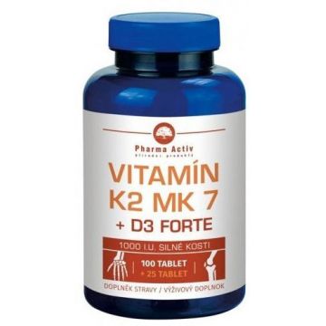 Pharma Activ Vitamina K2 MK 7+D3 Forte 100+25tbl GRATUIT