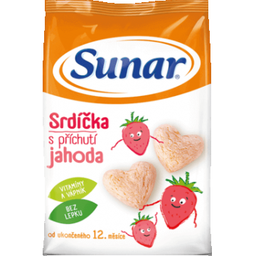 Sunar baby crisps inimi de căpșuni 50 g