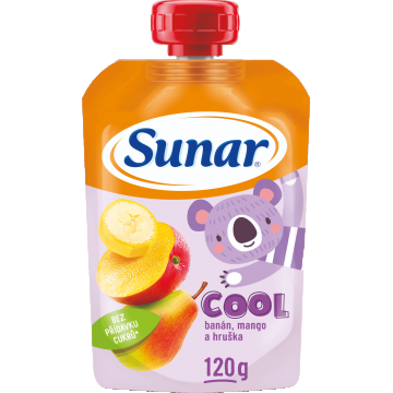 Sunar Capsulă cu fructe reci pere, banane, mango 12m+ 120 g