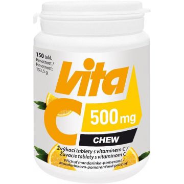 Vitabalans Oy Vita C 500 mg de mestecat aromă de mandarină 150 comprimate
