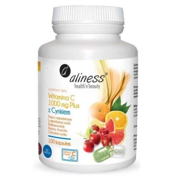 Vitamina C 1000 mg cu Zinc PLUS 100 capsule VEGE Aliness