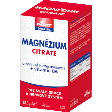 Vitar citrat de magneziu + vitamina B6 60 comprimate