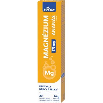 Vitar MAGNESIUM 375 mg cu aromă de ananas 20 comprimate efervescente