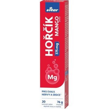 Vitar MAGNESIUM 375 mg cu aromă de mango 20 comprimate efervescente