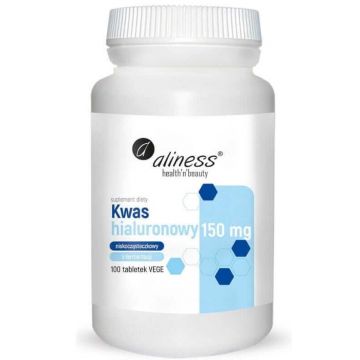 Acid hialuronic cu greutate moleculară mică 150 mg (100 comprimate) vegeta Aliness