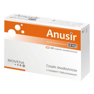 Anusir, supozitoare rectale cu acid hialuronic, 10 bucăți