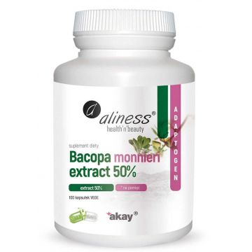 Bacopa monnieri Brahmi extract 50% 500 mg (100vcaps.) Aliness