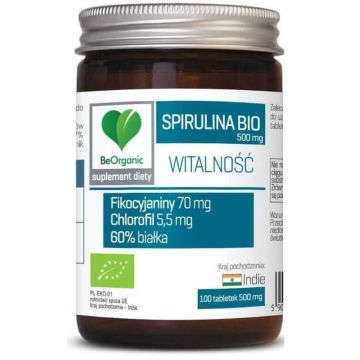 BeOrganic Spirulina BIO 500 mg 100 comprimate