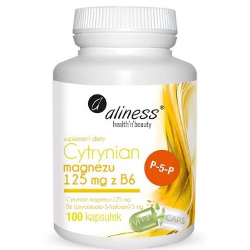 Citrat de magneziu 125 mg cu B6 (P-5-P) 100 capsule Aliness