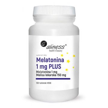Melatonină 1 mg PLUS Melissa 100 comprimate Aliness