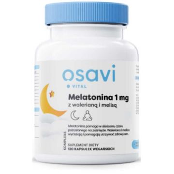 Osavi Melatonin 1 mg cu valeriană și melissa 120 capsule