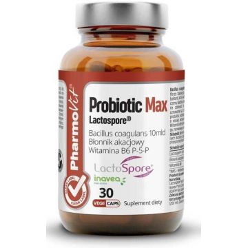 Probiotic Max Lactospore 30 capsule PharmoVit Clean Label