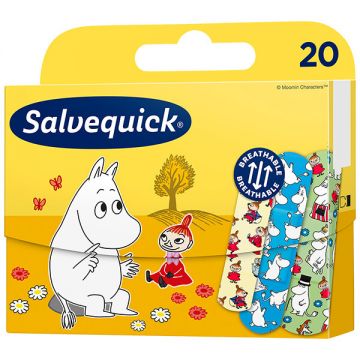 Salvequick, plasturi pentru pansamente, Muminki, 20 bucăți