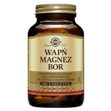 Solgar Calciu, magneziu, bor, 100 comprimate