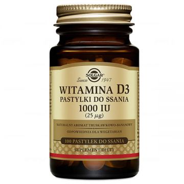 Solgar Vitamina D3 1000 UI, 100 de pastiluțe
