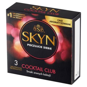 Unimil Skyn Cocktail Club, prezervative fără latex cu aromă, 3 bucăți