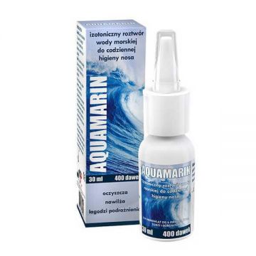 Aquamarin, soluție izotonică de apă de mare pentru nas, 30 ml
