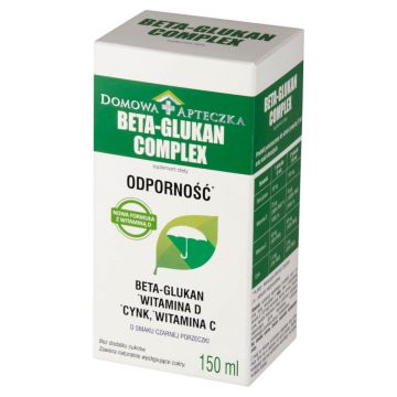 Complex Beta-Glucan, cu vitamina D, pentru copii cu vârsta peste 3 ani și adulți, aromă de coacăze negre, 150 ml