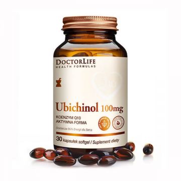 Doctor Life, Ubiquinol 100 mg, formă activă de coenzima Q10, 30 capsule