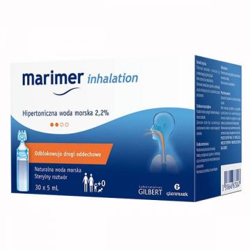 Marimer Inhalare, apă de mare hipertonică 2,2% pentru nebulizare din prima zi de viață, 5 ml x 30 fiole