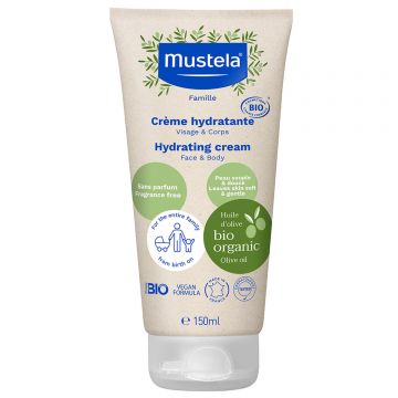 Mustela Bio, Cremă hidratantă pentru față și corp, de la naștere, 150 ml
