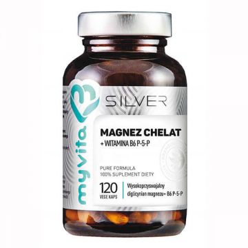 MyVita Silver, Chelat de magneziu + Vitamina B6 P-5-P, 120 capsule
