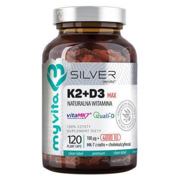 MyVita Silver Vitamin K2 + D3 4000 UI Forte, 120 capsule