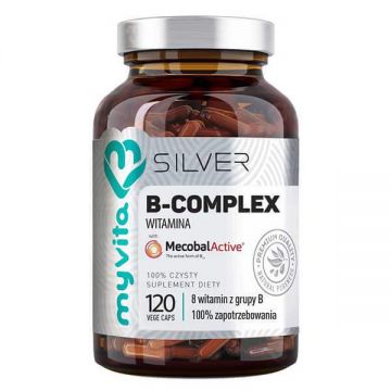 MyVita Silver, Vitamina B - Complex 100%, metilcobalamină MecobalActive, 120 capsule