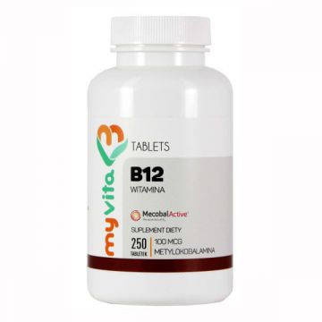 MyVita, Vitamina B12, metilcobalamină 100 mcg, 250 comprimate