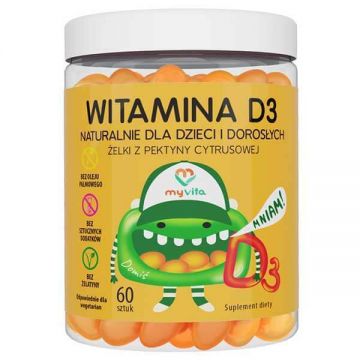 MyVita Vitamina D3, jeleuri naturale pentru copii și adulți, 60 de bucăți
