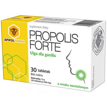 Propolis Forte, aromă de mentol, fără zahăr, 30 comprimate