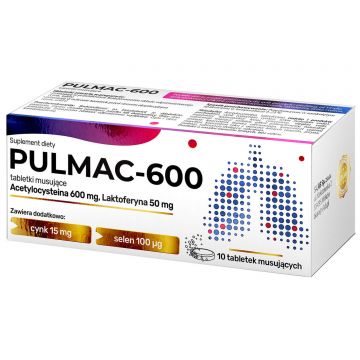 Pulmac-600, aromă de fructe de pădure, 10 comprimate efervescente