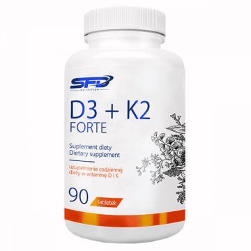 SFD D3 + K2 Forte, vitamina D 2000 UI + vitamina K 200 µg, 90 comprimate