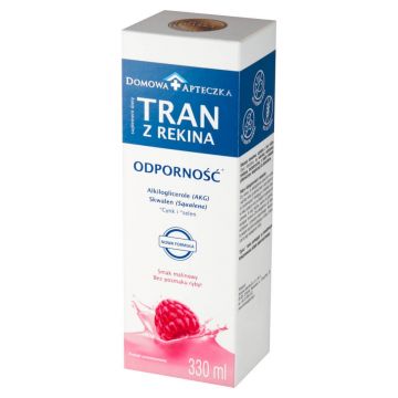 Ulei de rechin, pentru copii cu vârsta peste 3 ani și adulți, aromă de zmeură, 330 ml