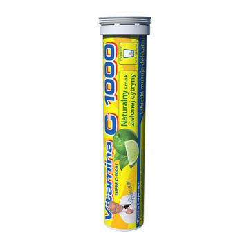 Vitamina C 1000 Uniphar, aromă de lămâie verde, 20 comprimate efervescente