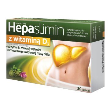 Hepaslimin cu vitamina D3, 30 comprimate filmate
