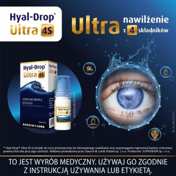 Hyal-Drop Ultra 4S, picături hidratante pentru ochi, 10 ml
