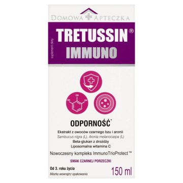 Tretussin Immuno, de la 3 ani, aromă de coacăze negre, 150 ml