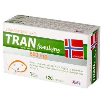 Avec Pharma Family Tranium cu vitaminele A + D, 120 capsule