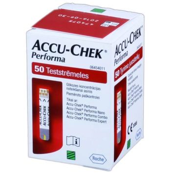 Benzi de testare Accu-Chek Performa pentru glucometru, 50 de bucăți, Roche