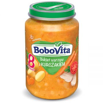 BoboVita Lunch, buchet de legume cu pui, după 8 luni, 190 g