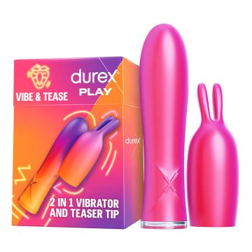 Durex Play Vibe & Tease, vibrator 2 în 1 cu vârf stimulant