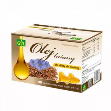 GAL Ulei de in pentru dieta Dr. Budwig, 40 de capsule flexibile twist-off