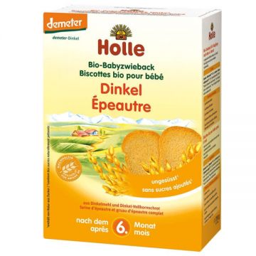 Holle Spelt Biscuits Bio, cereale integrale, după 6 luni, 200 g