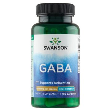 Swanson GABA, acid gamma aminobutiric 500 mg, 100 capsule
