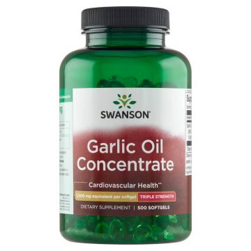 Swanson Garlic Oil Concentrate, ulei de usturoi, 500 capsule gel