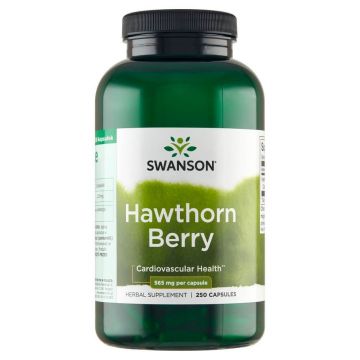 Swanson Hawthorn Berries, fructe de păducel, 250 capsule
